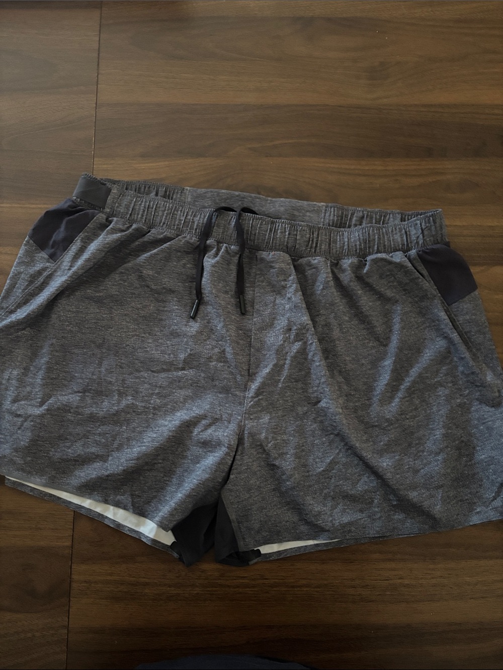 lululemon athletica Gray Athletic Shorts with Black Trim